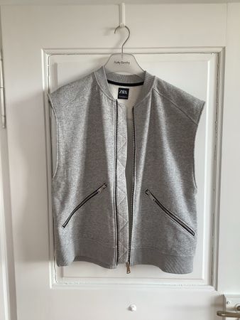Zipper-Jäckli Weste Gilet boxy in Sweatstoff Zara S/M