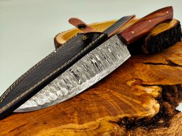 GEPRÜFT B Damast Messer Chefmesser Knife inkl. Lederscheide
