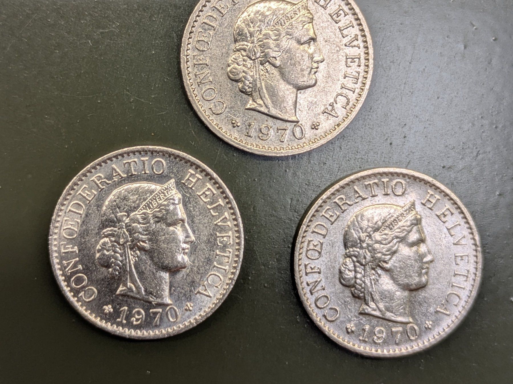 Tutti le monete: 3 x 5 Rappen 1970 vz – Usato da Zetzwil venduto da Spitz70