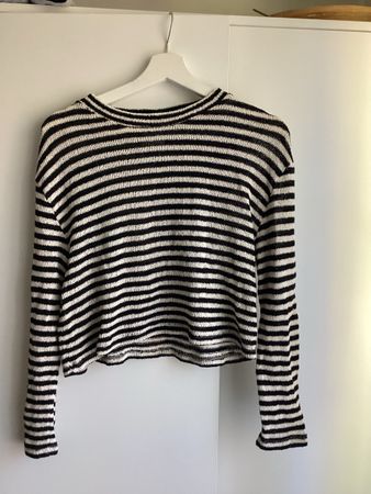 Pullover Pull&Bear gestreift schwarz weiss Grösse M Baumwoll