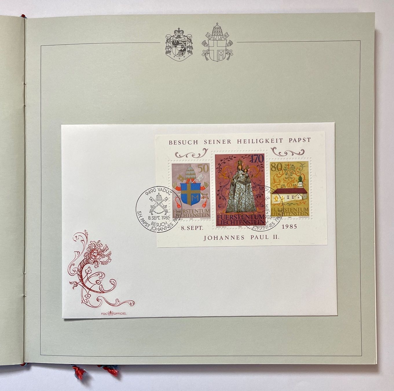 Alle Briefmarken: Papstbesuch 1985 Briefmarken-Booklet – Gebraucht aus Ruggell von expoli 4