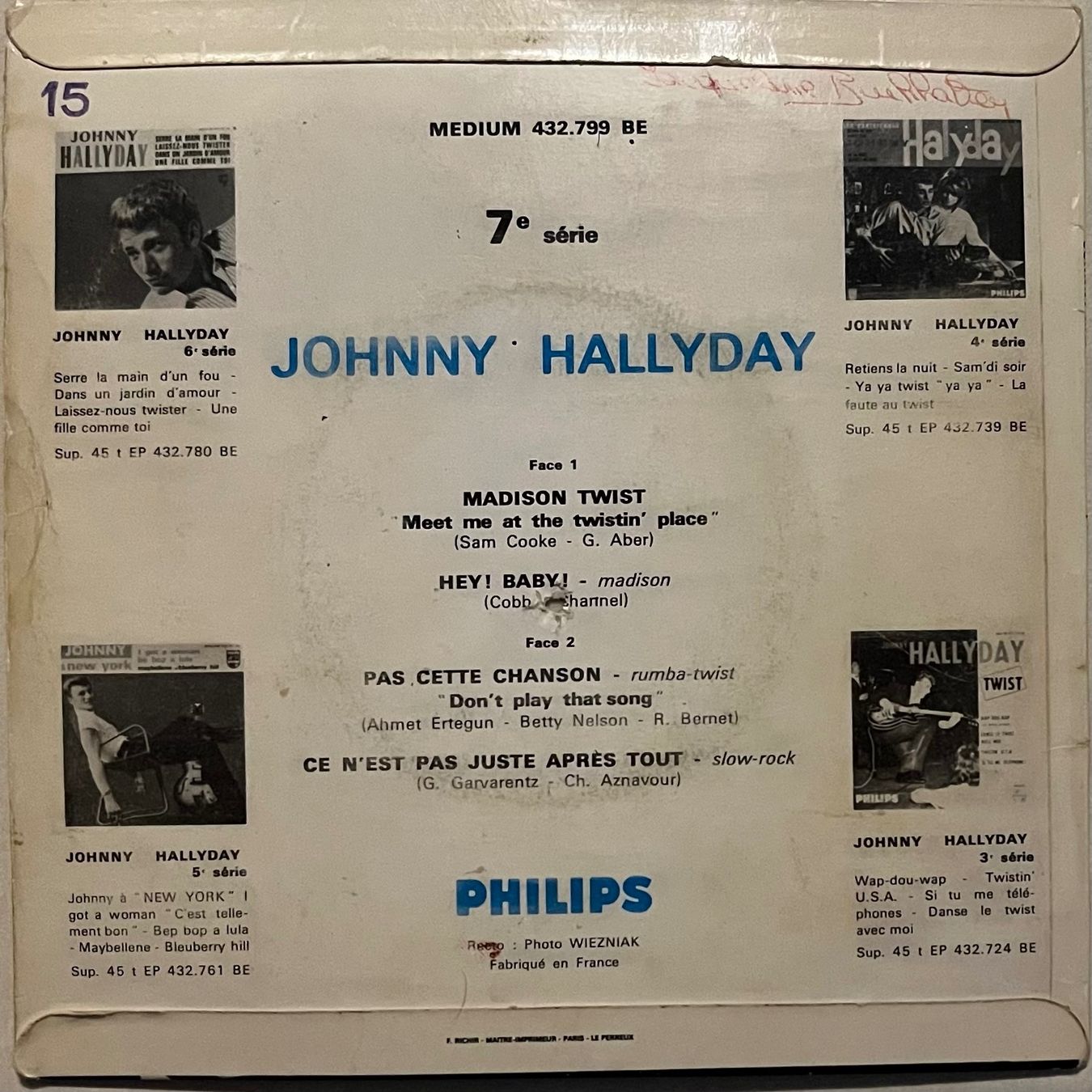 Vinyles: JOHNNY HALLYDAY - MADISON TWIST – D'occasion à Bussigny par vinyl-pas-cher 1