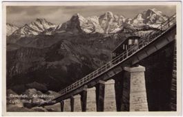 Niesen Standseilbahn mit Schreckörner, Eiger, Möch, Jungfrau