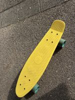 Skateboard gelb blaues Deck Kunststoff gebraucht