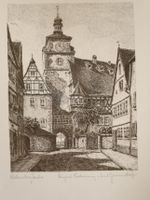 Ernst Geissendörfer – Originalradierung Plönlein Rothenburg