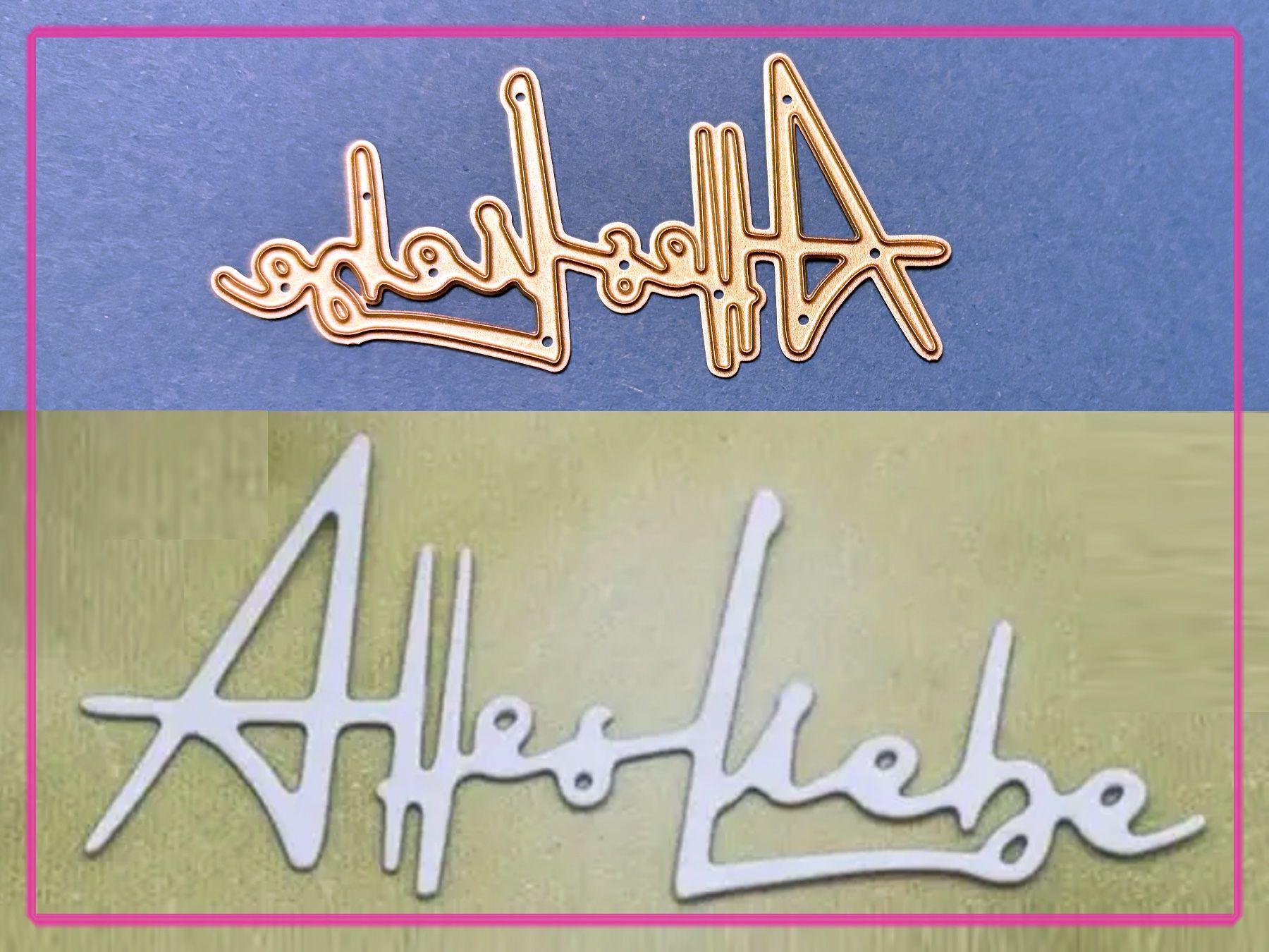 Sciablone: Schriftzug - Alles Liebe  - Stanzschablone – Nuovo e nell'imballaggio originale da Frenkendorf venduto da jazzplatten