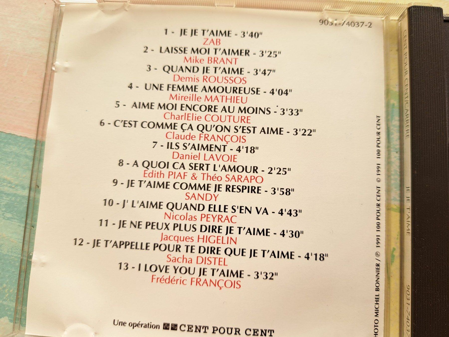 CDs: Cd Compilation Je Je T'aime  – D'occasion à Pully par bro_n52j 2