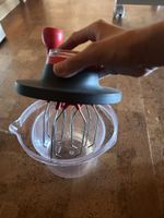 Bettd bossie Schneebesen Tupperware manuell rot guter Zustan