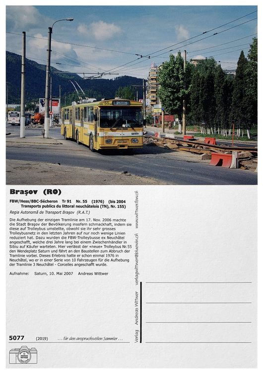 Neuchâtel TN transN Braşov RAT România Trolleybus FBW 91GTS | Kaufen ...