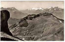 Leysin - Berneuse mit Restaurant, Gondelbahn + Mont Blanc