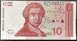 Seltene 10 Kroatische Dinar Banknote - Top Zustand!