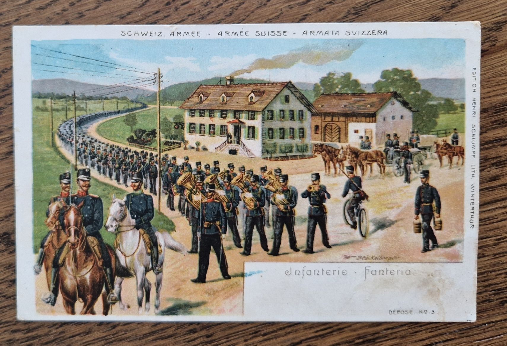 Cartoline postali: alte AK, Schweizer Armee Infanterie – Usato da Ebikon venduto da Donar50