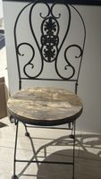 Chair Metal Wood Rustic Style Folding
