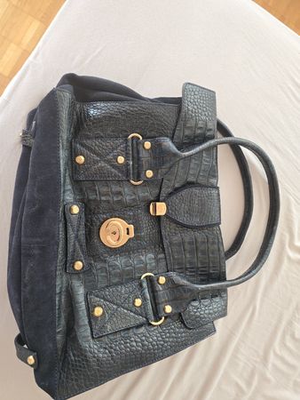 Francesco biasia handtasche Leder Krokooptik Wildleder  n