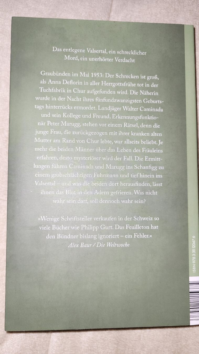 Libri: Graubündner Finsternis Philipp Gurt Buch  – Usato da Horgenberg venduto da Klatschmohnmaria 1