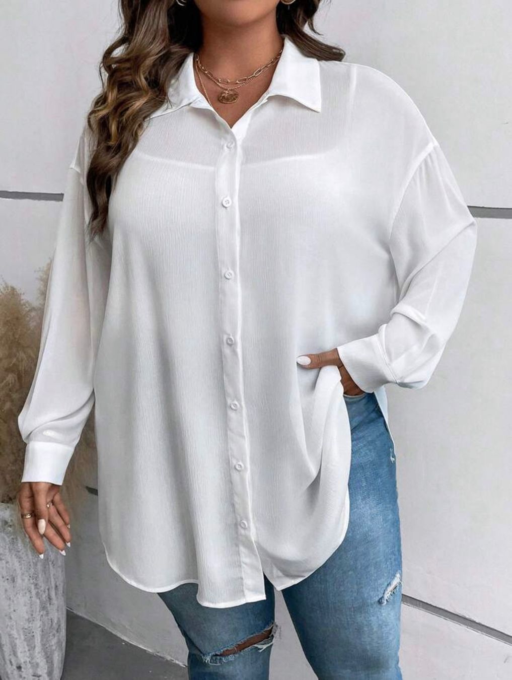 Shein Camicette: Oversize Hemd / Bluse weiss Gr. 56 / 58 / 60 – Usato da Pratteln venduto da a23_j2gs 1