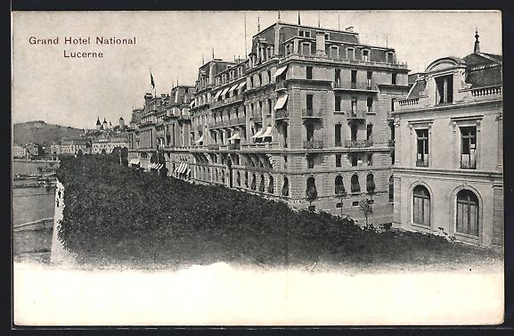 Cartoline postali: AK Lucerne, Grand Hotel National – Usato da Berlin venduto da bartko-reher