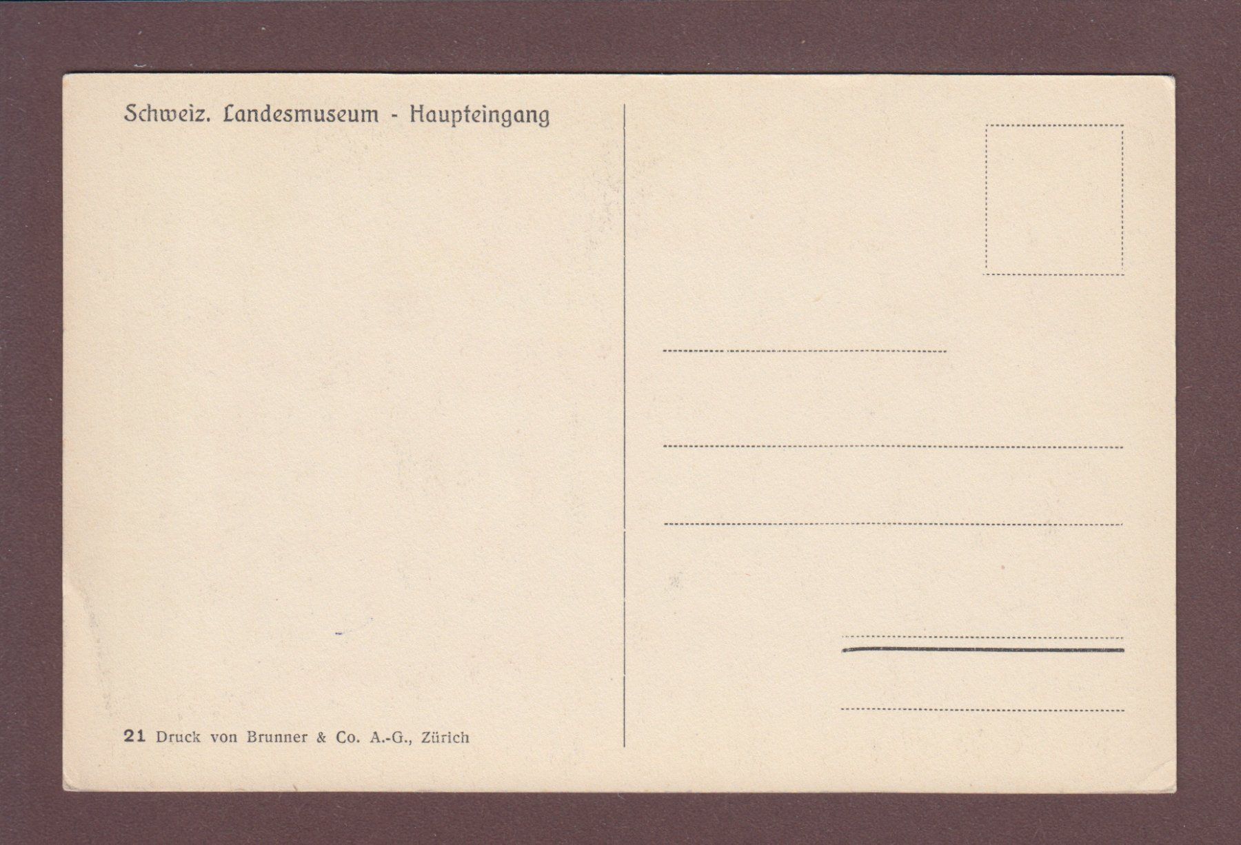 Cartoline postali: ZÜRICH - Landesmuseum – Usato da Pully venduto da nicecards 1