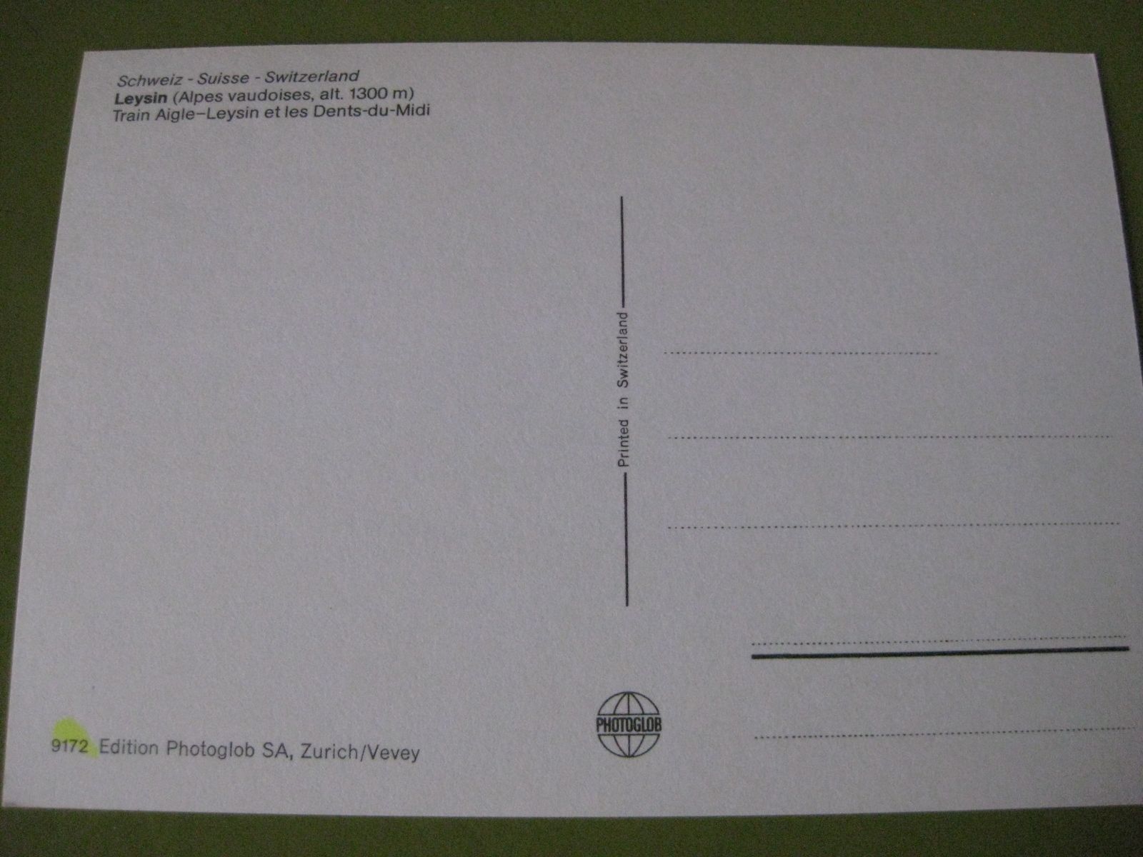 Cartoline postali: AK Leysin Sommer mit Zug – Usato da Malters venduto da Marosko 1