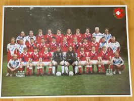 World cup 1994 swiss nati signed poster chapuisat