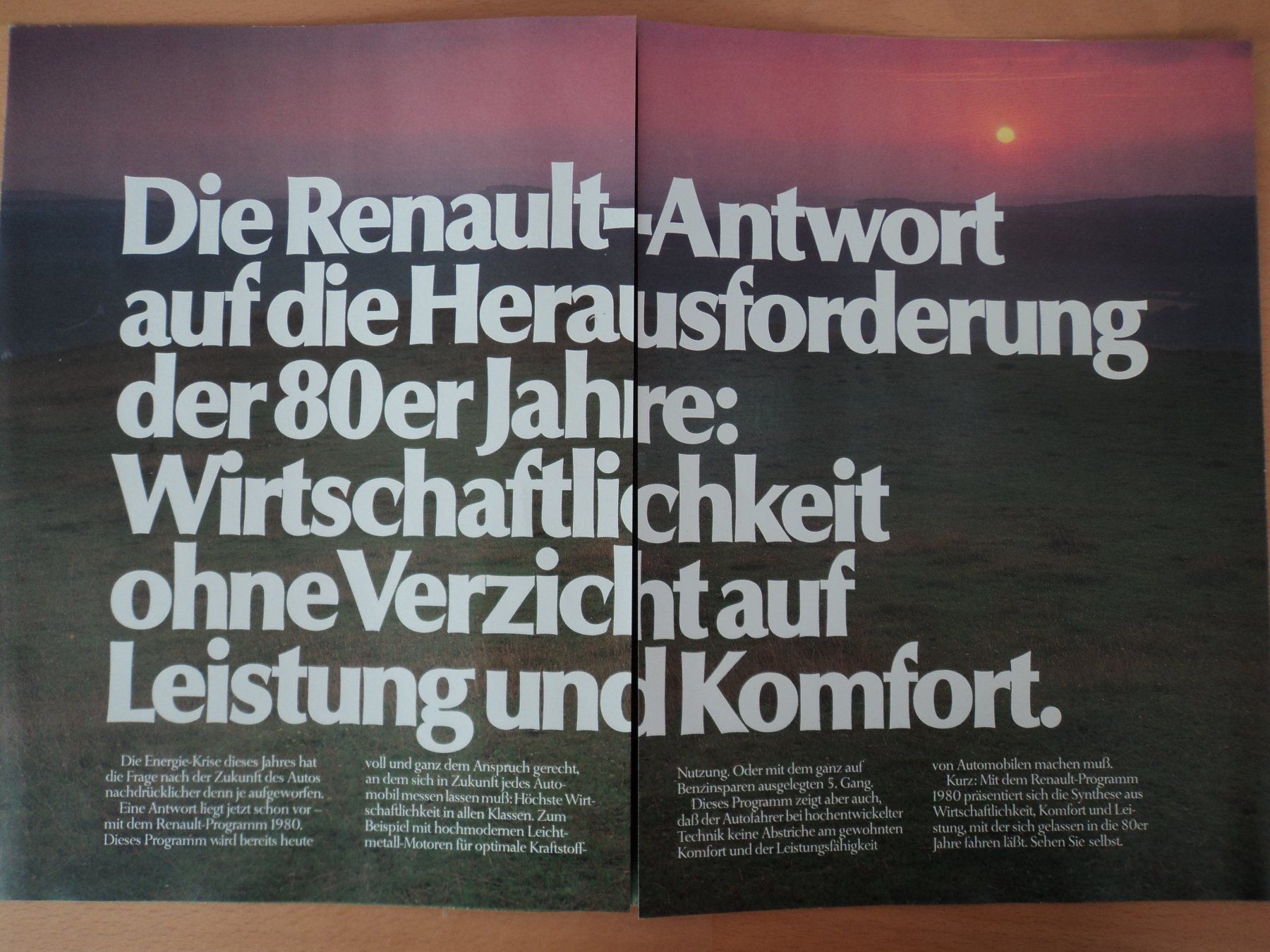 Renault Dokumente: Prospekt Renault Programm 1980 mit A310 V6, R4, R5, 30TX – Gebraucht aus Schwarzenburg von modelCARama 2