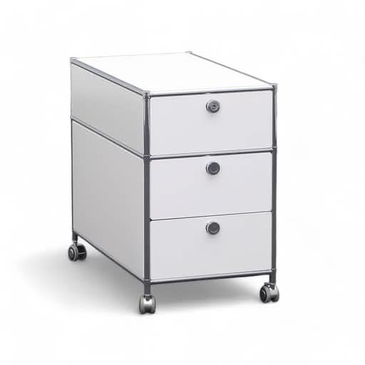 Banconi: Moderner Rollcontainer weiss/chrom mit 3 Schubladen – Usato da Gossau ZH venduto da Raluca7