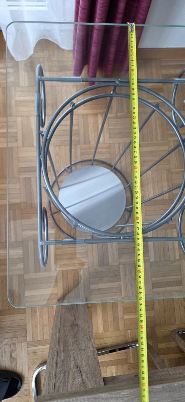 Tavoli: Metall Säule mit Glasplatte – Usato da Grüningen venduto da Hibiscus67 3