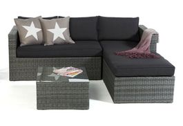 Gartenmöbel Rattan Lounge Sofa mixgrau