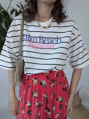 T-Shirt gestreift weiss schwarz Grösse XL neu