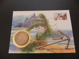 Münzbrief Pitcairn 1 Dollar 1990 Establishment of Settlement