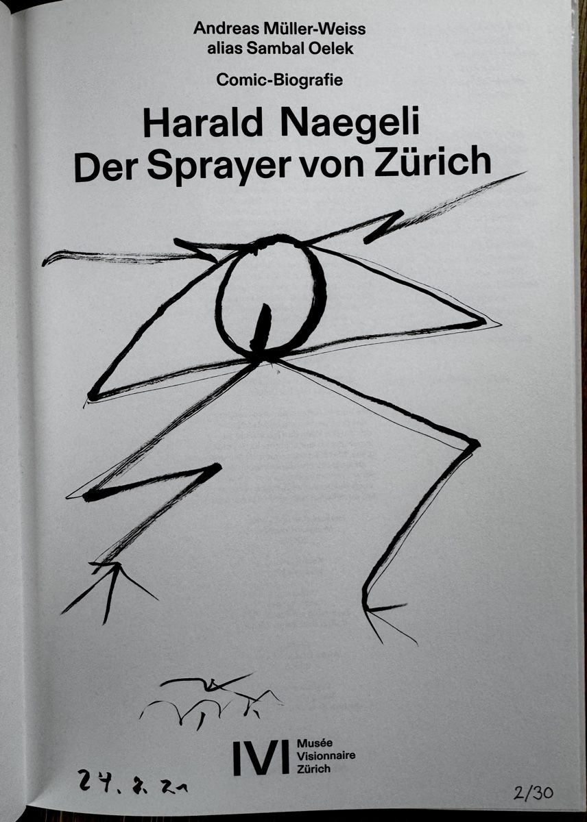 Dipinti: Harald Naegeli, Original Tuschezeichnung – Usato da Zürich venduto da WKND93