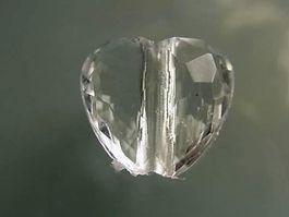 Perlen transparent   Herz  14mm 4 Stück