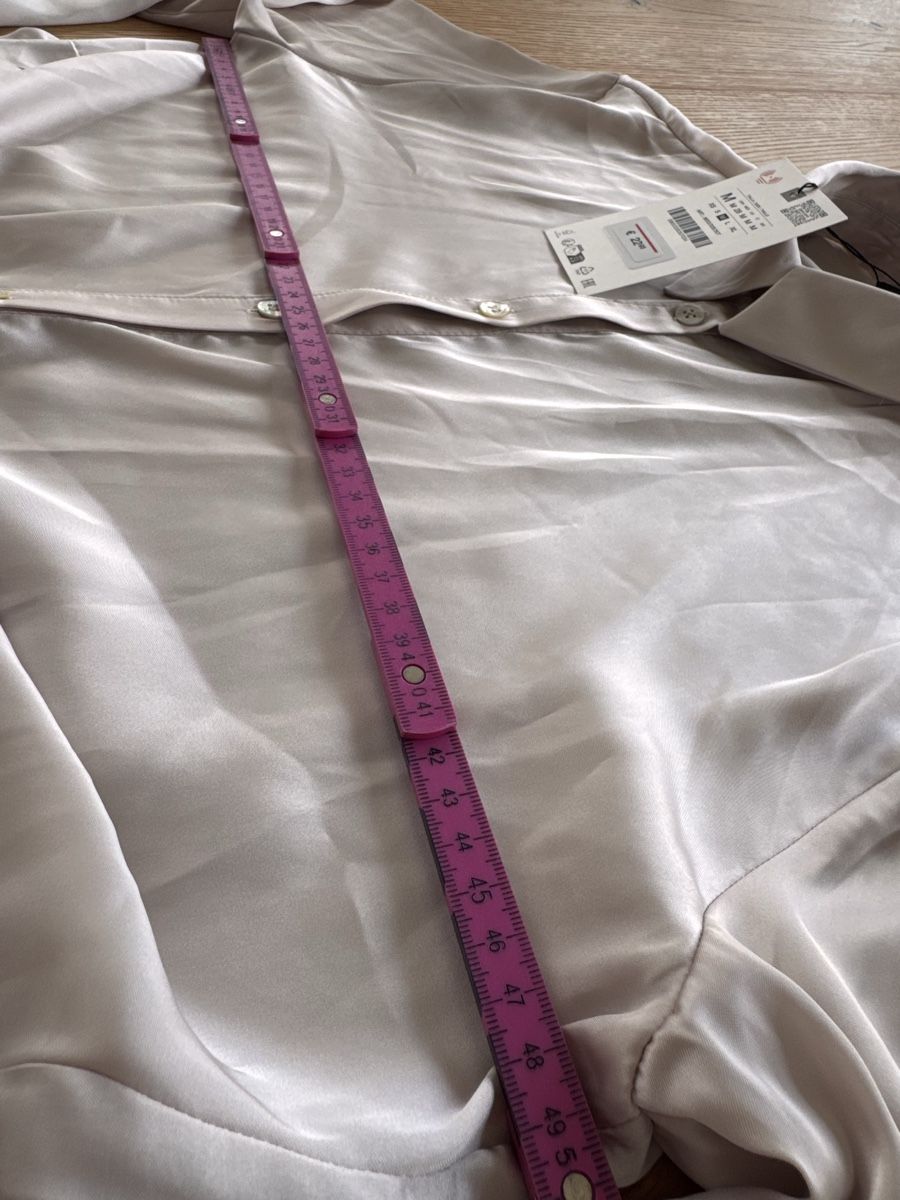 Zara Camicette: NEU Zara Satinbluse in Beige Gr. M – Nuovo e nell'imballaggio originale da Altendorf venduto da PiaLang 2
