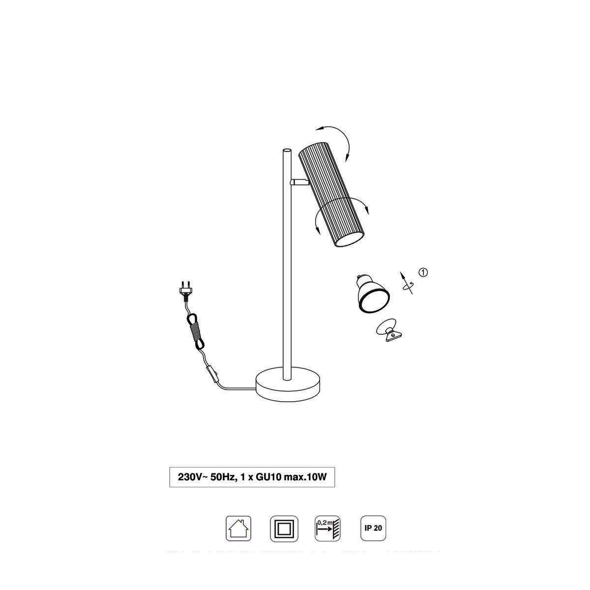 Lampade: Tischleuchte, Schwarz, 50 cm Höhe – Nuovo (secondo la descrizione) da Kreuzlingen venduto da Smart-Light 5