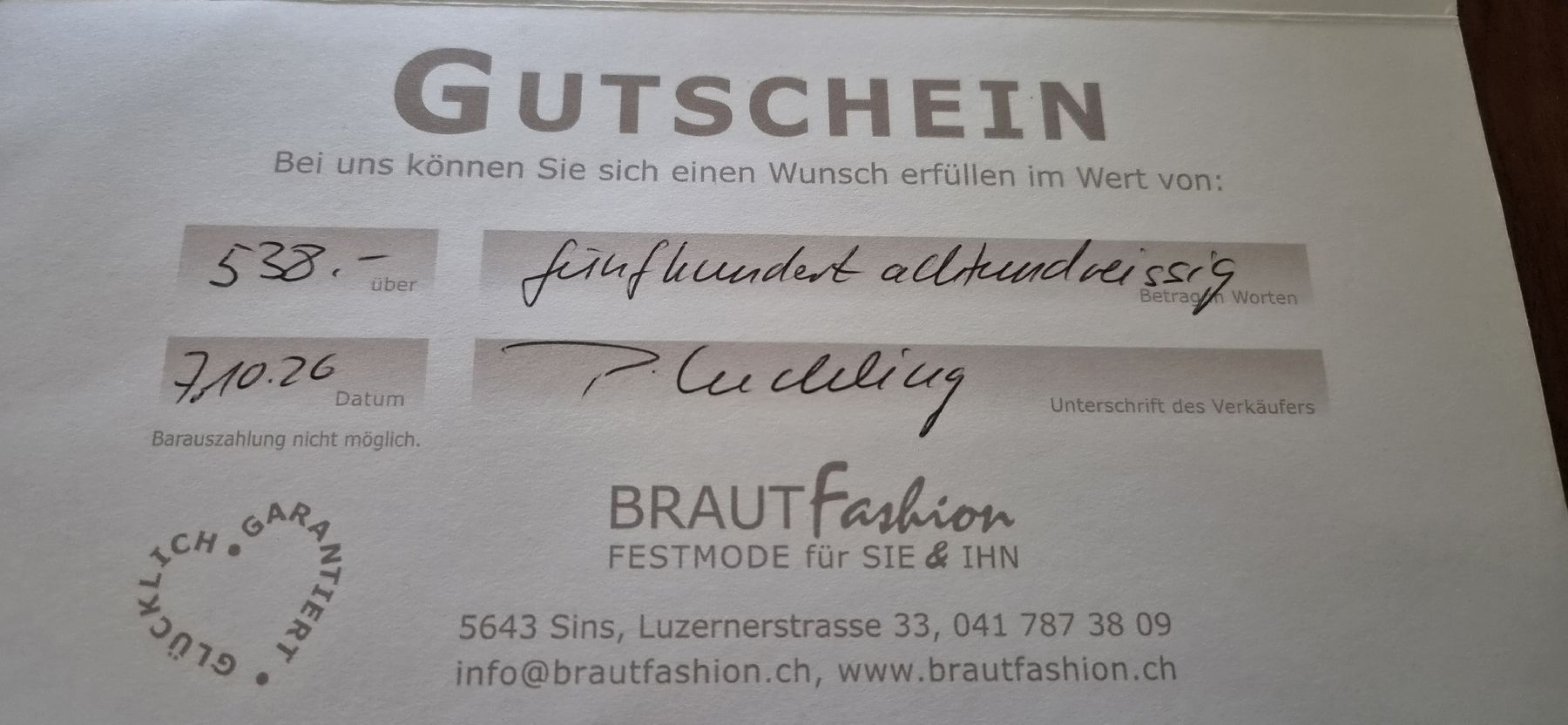 Gutscheine: Gutschein – Neu (gemäss Beschreibung) aus Reussbühl von Irsara13 3