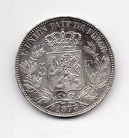 (1546) Belgien, 5 Francs, 1873, fast stgl