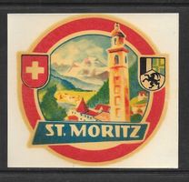 Alter Kofferaufkleber St. Moritz