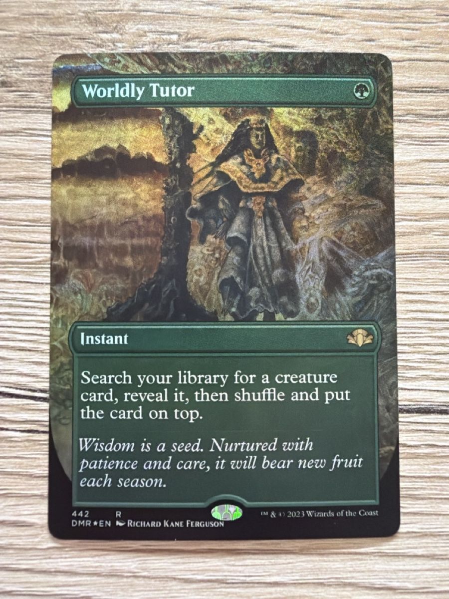 Magic The Gathering Carte collezionabili: Magic the Gathering: Worldly Tutor - Borderless Foil, NM – Usato da St. Gallen venduto da lob_bkw9