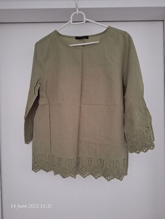 Summer Esmara Blouse, Size 10, Green, Broderie Anglaise