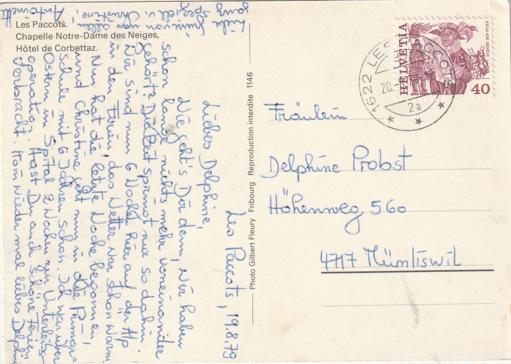 Cartoline postali: Les Paccots Hotel – Usato da Lumbrein venduto da made02 1