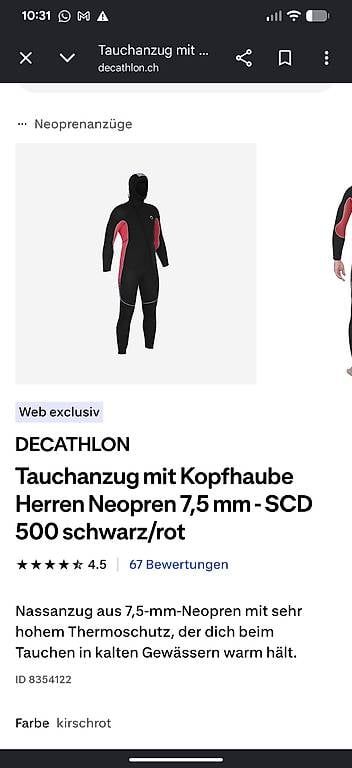 Mute per immersioni: Neoprenanzug 7,5mm  – Usato da Basel venduto da bea_tt8f