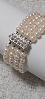 Perlenarmband Silber 925, dreireihig, L 19.50cm