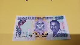 Tansania 500 Schilling  Banknote Kaffeeernte Julius Nyere
