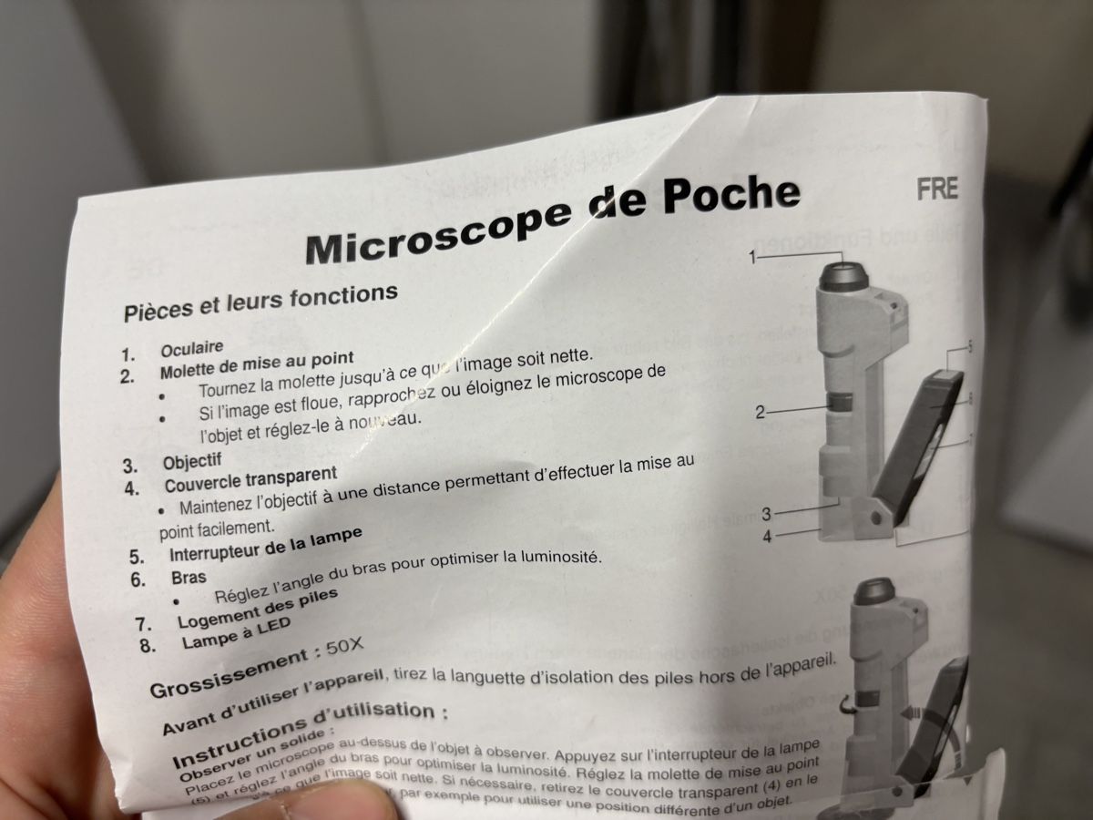 Microscopes: Jeu Microscope de poche 50X neuf DE - FR – Neuf (Voir description) à Salvenach par gwenwywar 2