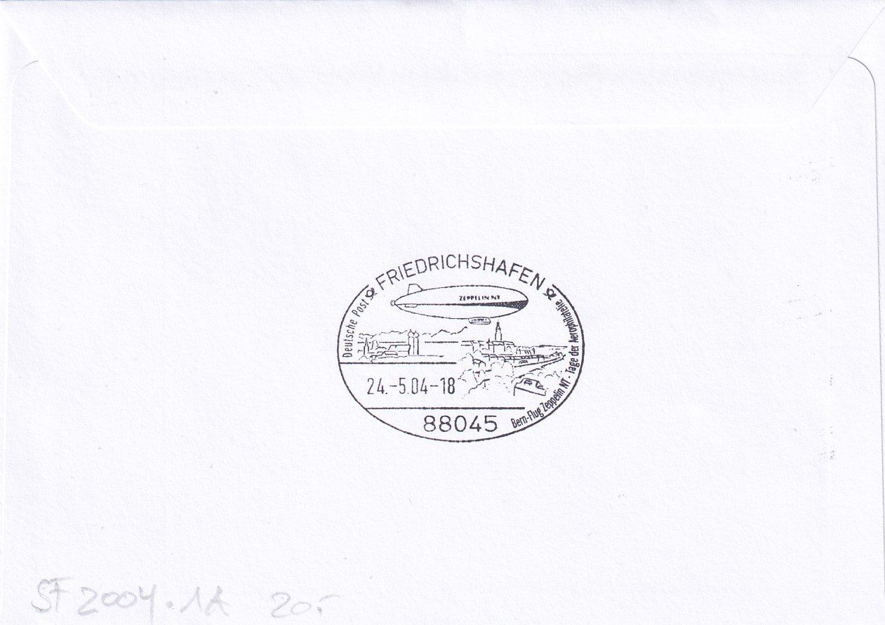 Tutti i francobolli: 1. Int. Postflug Zeppelin NT Bern - Friedrichshafen 2004 – Usato da Baar venduto da Asmara111 1