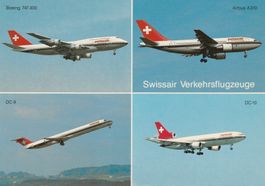 Swissair Verkehrsflugzeuge - ungelaufene Ansichtskarte