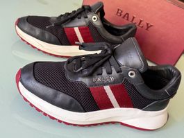 BALLY Damen Web Logo Schwarz Weiss Leder Low Top Sneakers 38