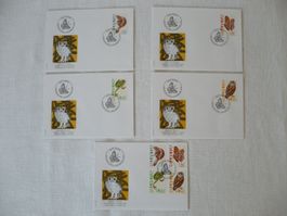 1995 5 FDC Bedrohte Tierarten Satz & Einzelm. SBK 876 - 879