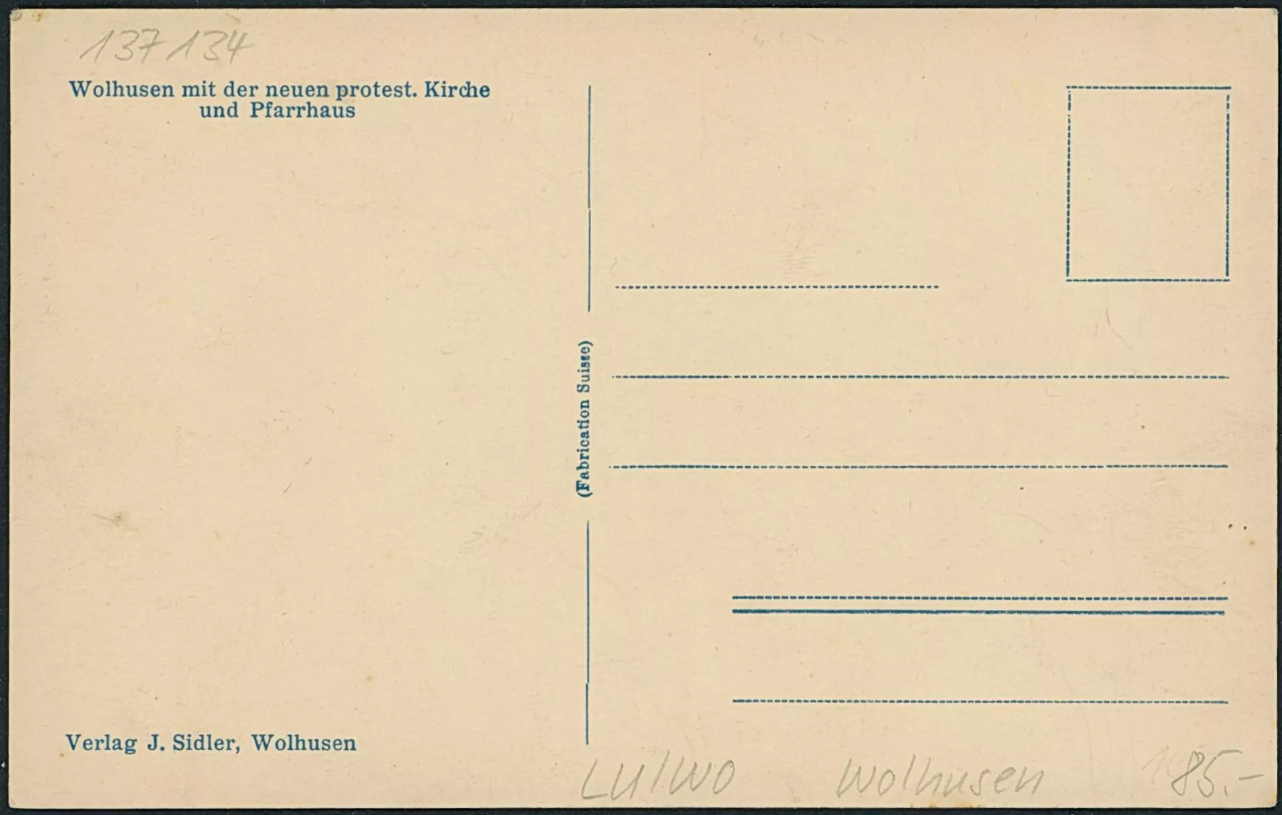 Cartoline postali: LU Wolhusen – Nuovo (secondo la descrizione) da Schindellegi venduto da leecollect 1