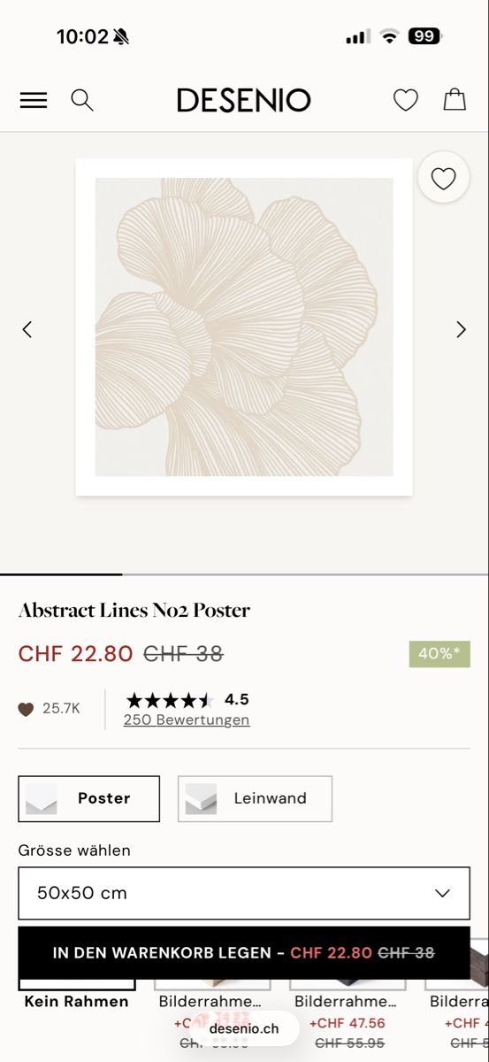 Foto & Immagini: Bild mit IKEA Rahmen floral Muster – Usato da Neuhaus SG venduto da cynlo 3